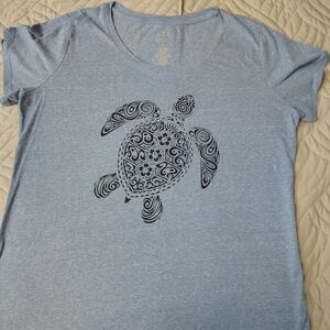 St. John's Bay Blue Turtle Design Women's Tee